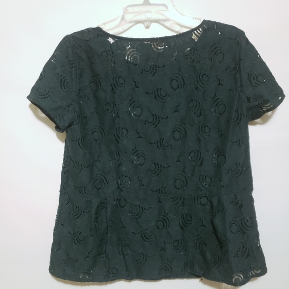 Ann Taylor Loft Dark Teal Lace Top Size Medium - Picture 2 of 4